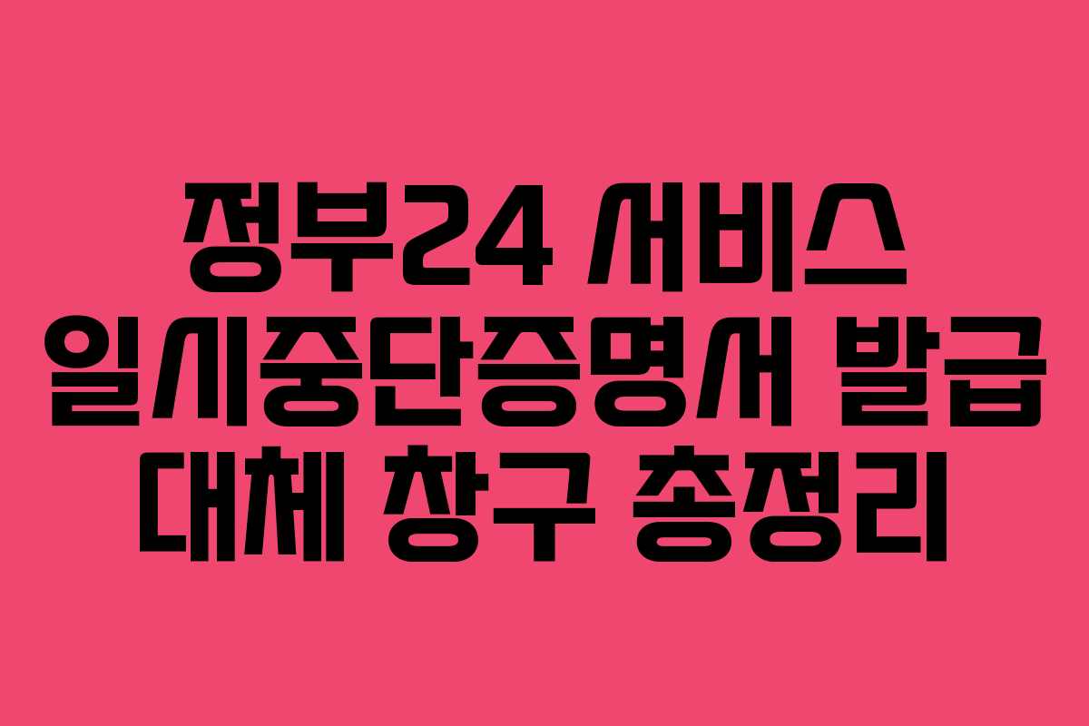 정부24 서비스 일시중단증명서 발급 대체 창구 총정리