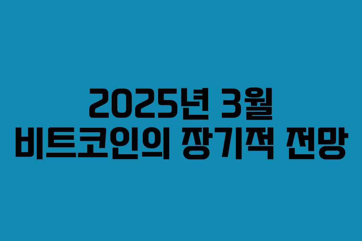 2025년 3월 비트코인의 장기적 전망