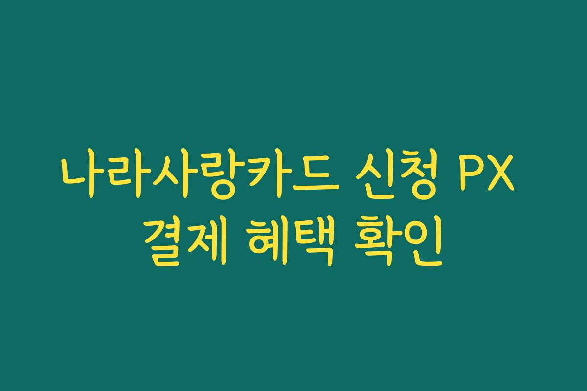 나라사랑카드 신청 PX 결제 혜택 확인