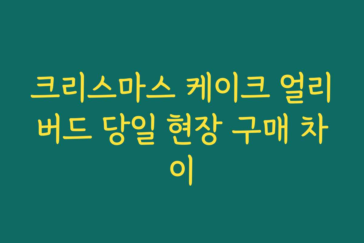 크리스마스 케이크 얼리버드 당일 현장 구매 차이