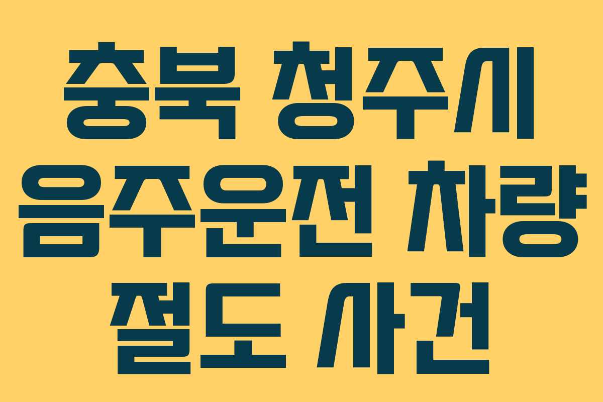 충북 청주시 음주운전 차량 절도 사건