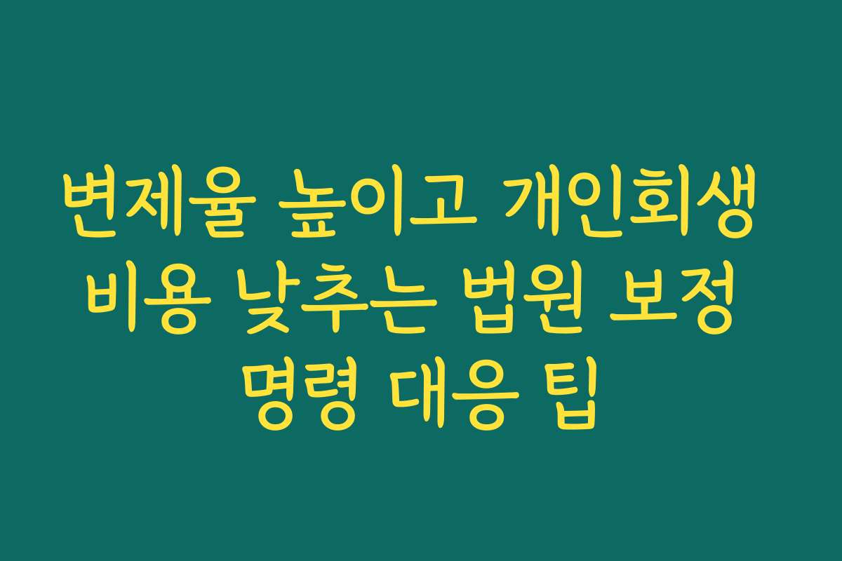 변제율 높이고 개인회생 비용 낮추는 법원 보정 명령 대응 팁