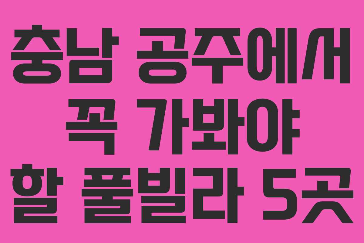충남 공주에서 꼭 가봐야 할 풀빌라 5곳