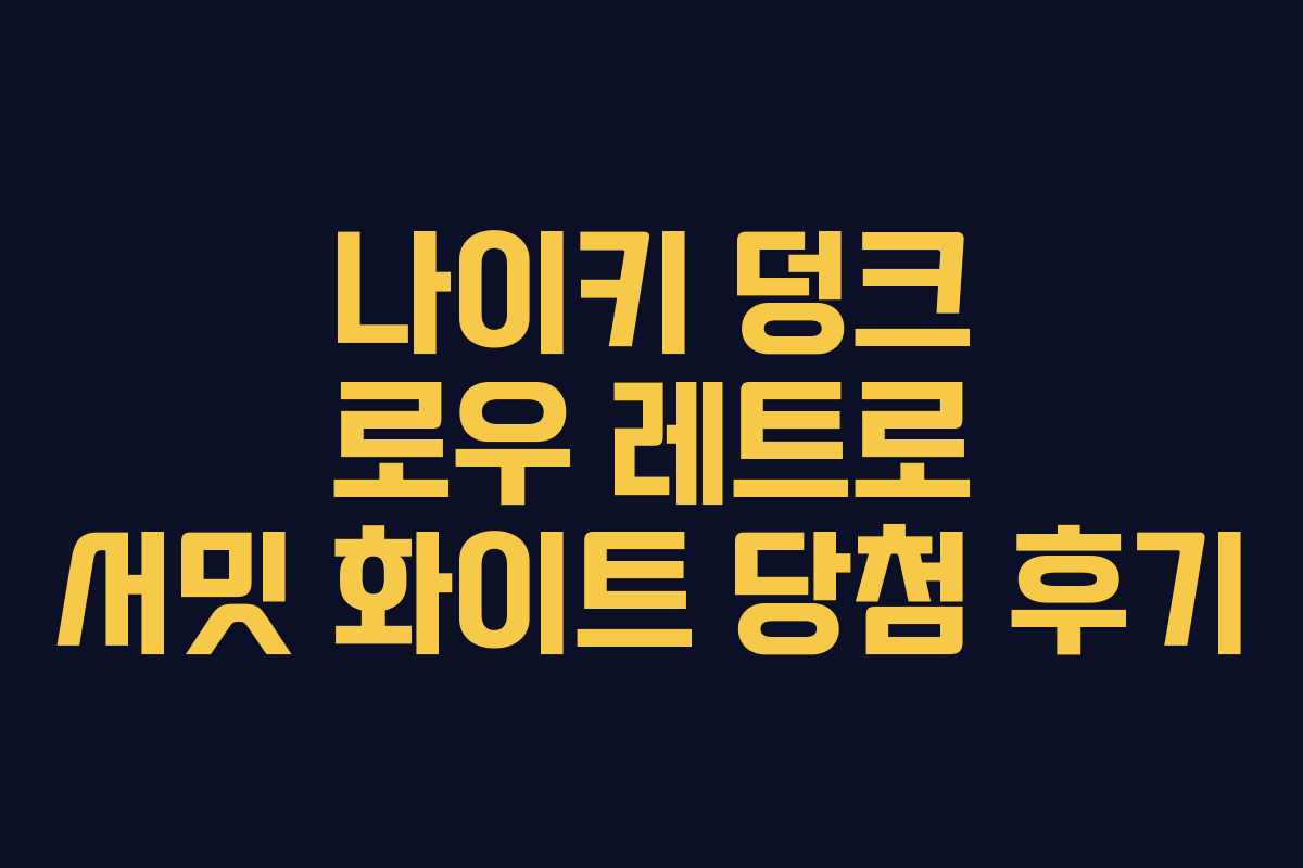 나이키 덩크 로우 레트로 서밋 화이트 당첨 후기