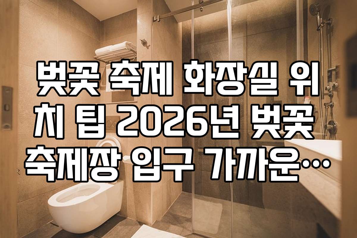 벚꽃 축제 화장실 위치 팁 2026년 벚꽃 축제장 입구 가까운 화장실 명당