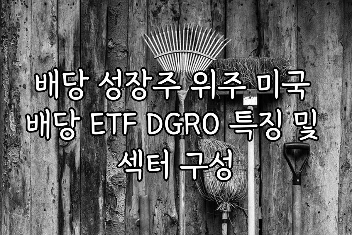 배당 성장주 위주 미국 배당 ETF DGRO 특징 및 섹터 구성