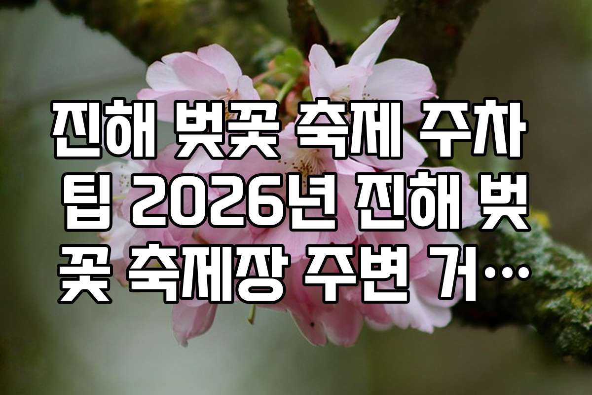진해 벚꽃 축제 주차 팁 2026년 진해 벚꽃 축제장 주변 거주자 우선 주차
