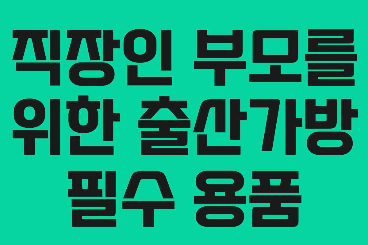 직장인-부모를-위한-출산가방-필수-용품