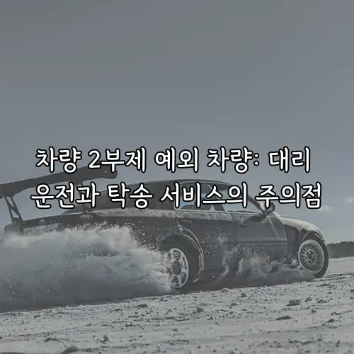 차량 2부제 예외 차량: 대리 운전과 탁송 서비스의 주의점