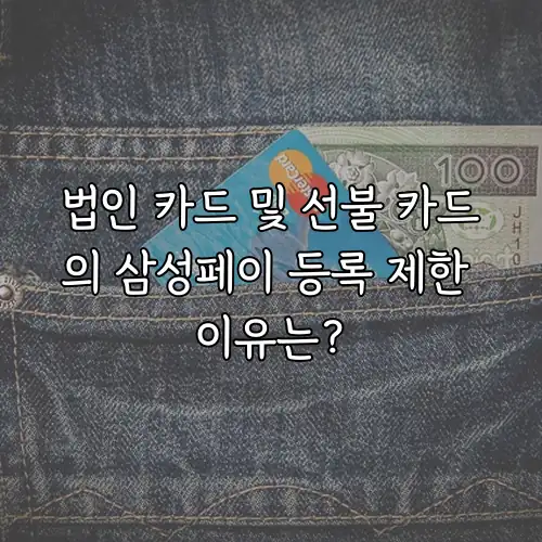 법인 카드 및 선불 카드의 삼성페이 등록 제한 이유는?
