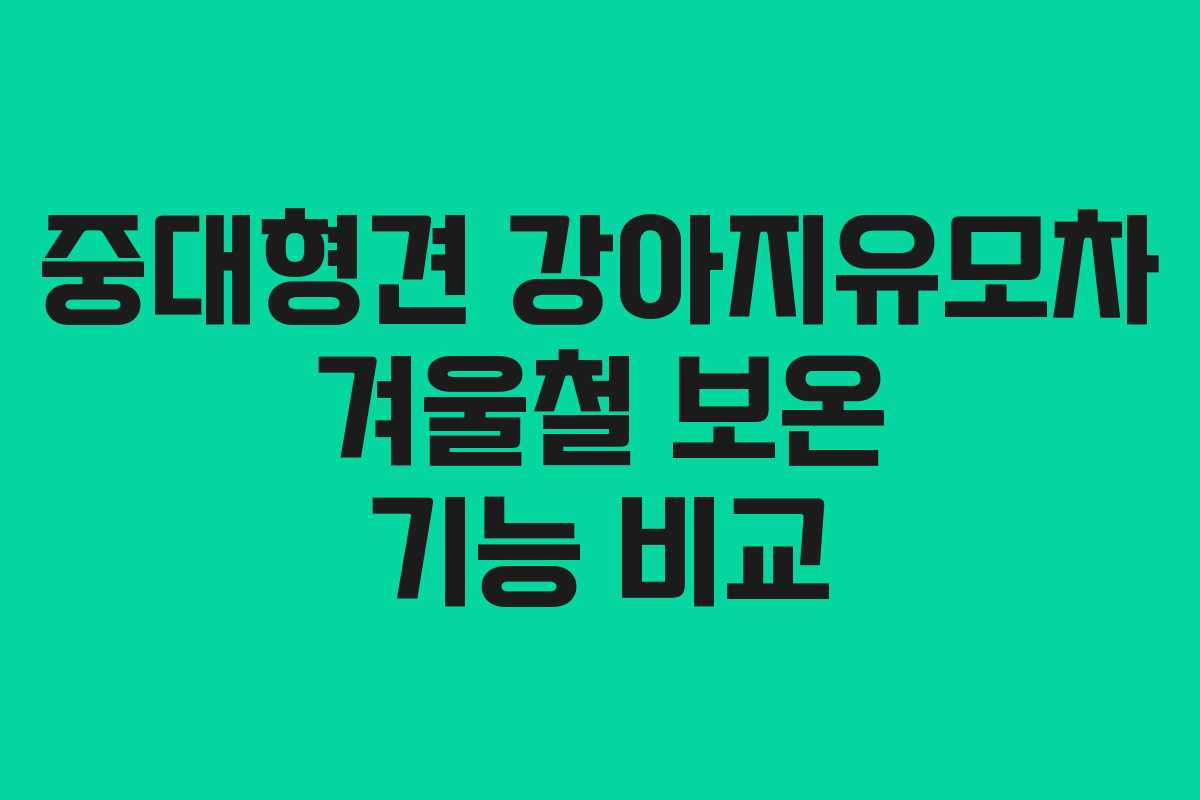 중대형견-강아지유모차-겨울철-보온-기능-비교