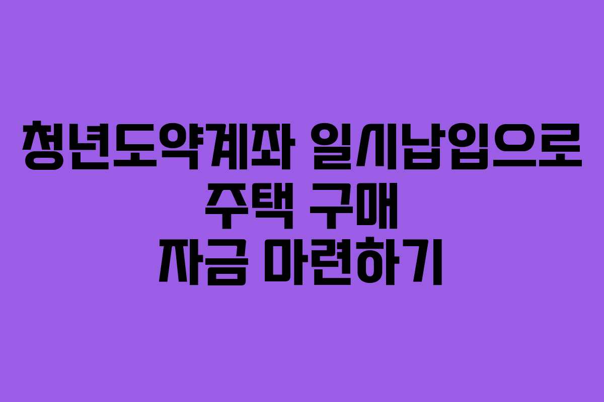 청년도약계좌-일시납입으로-주택-구매-자금-마련하기