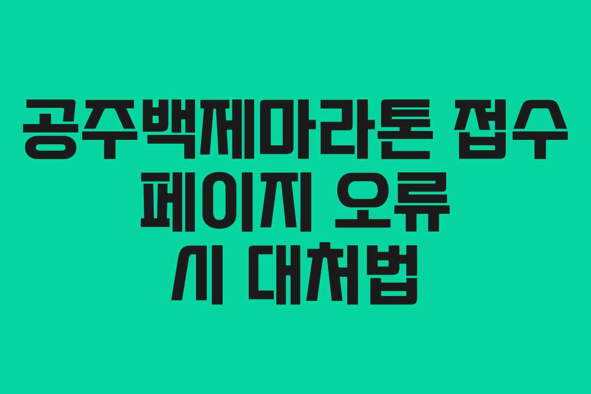 공주백제마라톤-접수-페이지-오류-시-대처법