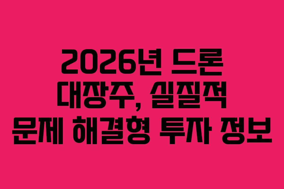2026년-드론-대장주,-실질적-문제-해결형-투자-정보