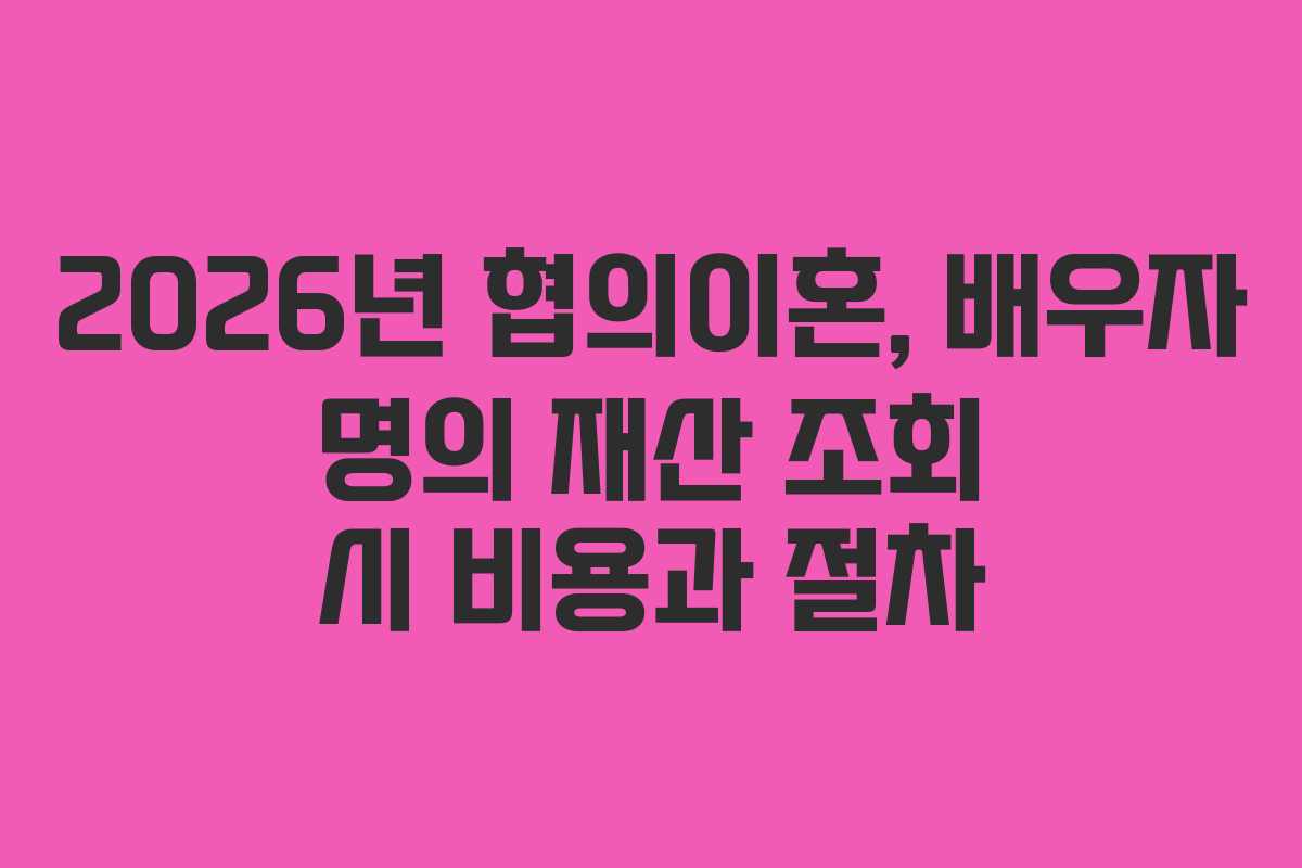 2026년-협의이혼,-배우자-명의-재산-조회-시-비용과-절차